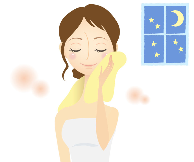 お風呂上がりの女性