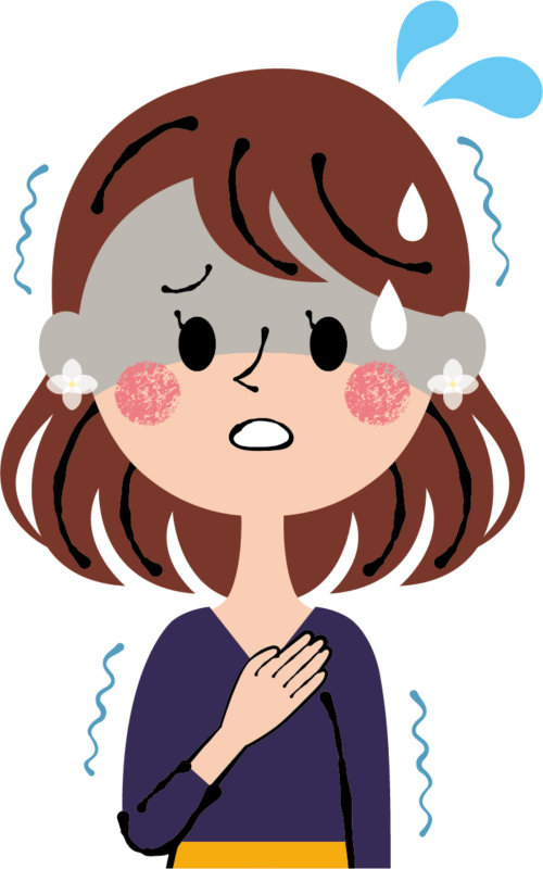 緊張する女性