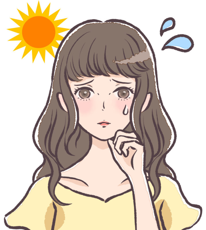 汗シミに焦る女性